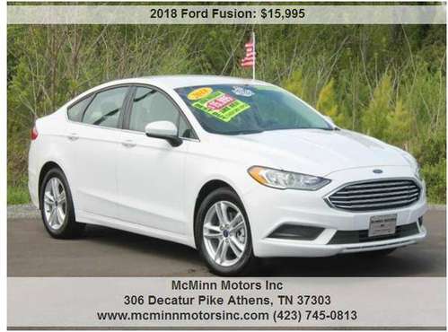 2018 Ford Fusion SE - Only 21K Miles! Like New! Backup Cam! 34 MPG! for sale in Athens, TN
