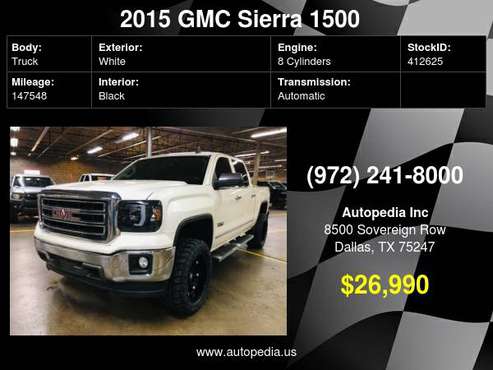 2015 GMC Sierra 1500 SLT CREW CAB Bad credit Approved! - cars &... for sale in Dallas, TX