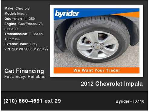2012 Chevrolet Chevy Impala - - by dealer - vehicle for sale in LEON VALLEY, TX