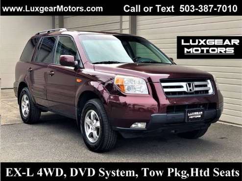 2007 Honda Pilot EX-L 4WD, Leather, Htd Seats, DVD System, Tow Pkg for sale in Milwaukie, OR