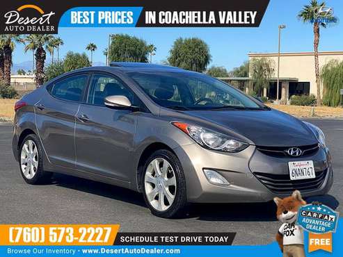 2012 Hyundai Elantra 1 OWNER Limited PZEV $211/mo - cars & trucks -... for sale in Palm Desert , CA