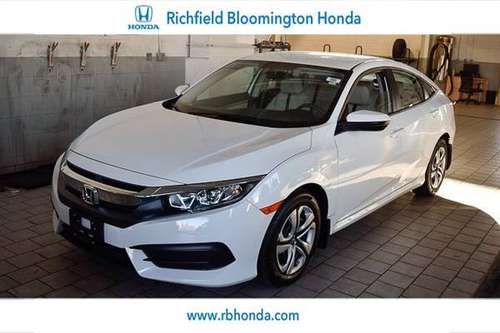 2018 *Honda* *Civic Sedan* *LX CVT* Taffeta White - cars & trucks -... for sale in Richfield, MN