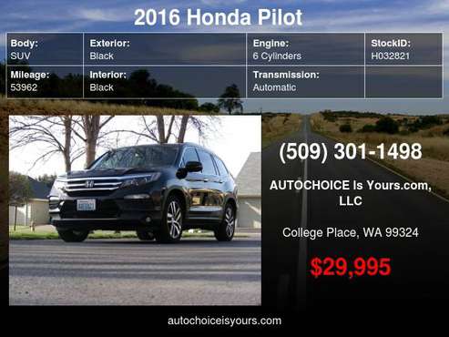 2016 Honda Pilot AWD 4dr Elite w/RES & Navi - Mid quad seats - cars for sale in College Place, WA