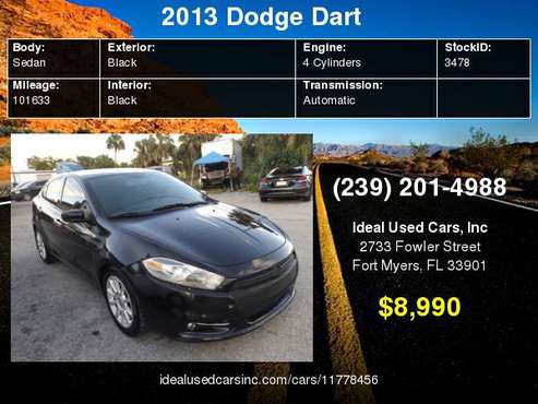 2013 Dodge Dart 4dr Sdn Limited with Trip computer for sale in Fort Myers, FL