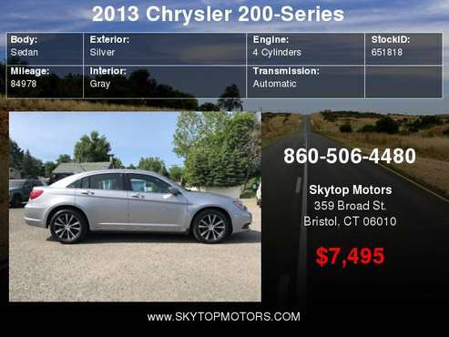 2013 Chrysler 200 4dr Sdn Touring for sale in Bristol, CT