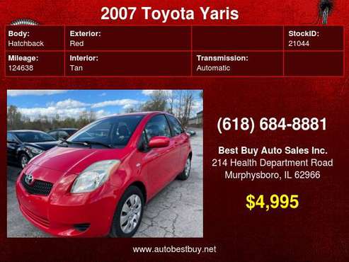 2007 Toyota Yaris Base 2dr Hatchback 4A Call for Steve or Dean for sale in Murphysboro, IL