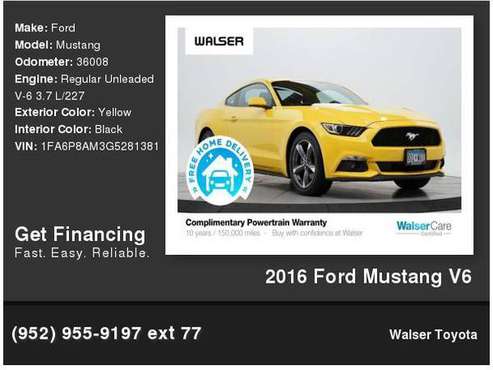 2016 Ford Mustang V6 - cars & trucks - by dealer - vehicle... for sale in Bloomington, MN