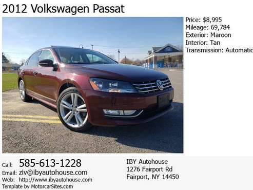 2012 VW Passat TDI 69K - cars & trucks - by dealer - vehicle... for sale in Fairport, NY