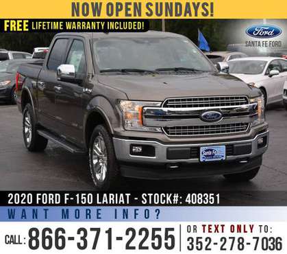 *** 2020 Ford F150 Lariat 4WD *** SAVE Over $5,000 off MSRP! - cars... for sale in Alachua, FL