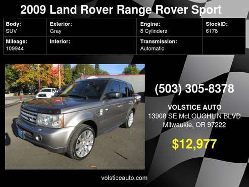 2009 Land Rover Range Rover Sport SC 4X4 *GREY* 109K SUPERCHARGED -... for sale in Milwaukie, OR