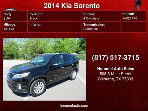 2014 Kia Sorento AWD 4dr I4 LX - - by dealer - vehicle for sale in Cleburne, TX