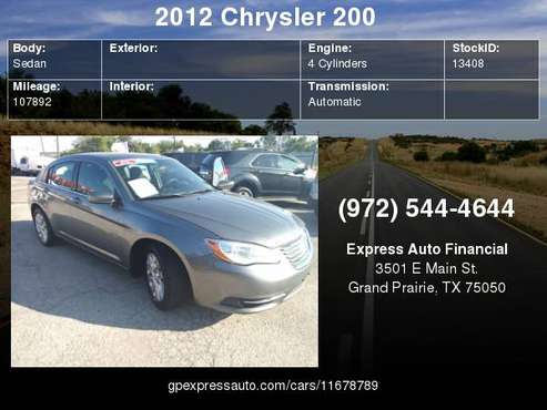 2012 Chrysler 200 4dr Sdn LX for sale in Grand Prairie, TX