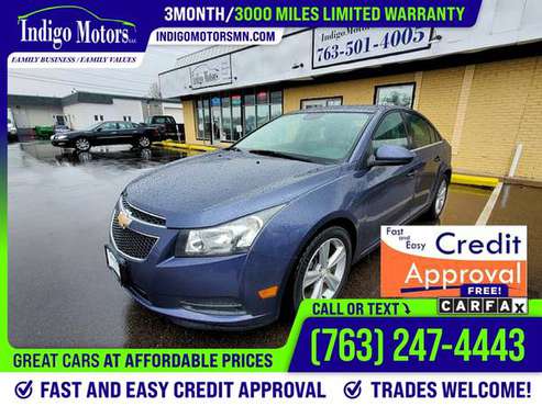 2013 Chevrolet Cruze 2LT 2 LT 2-LT 3mo 3 mo 3-mo 3000 mile warranty for sale in Ramsey , MN