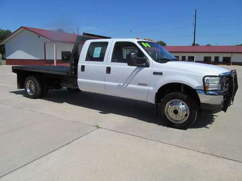 2004 Ford F550 FLATBED, Diesel, Crew Cab, 4WD (SUPER SHARP) for sale in Council Bluffs, NE