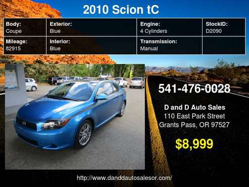2010 Scion tC 2dr HB Auto D AND D AUTO - - by dealer for sale in Grants Pass, OR