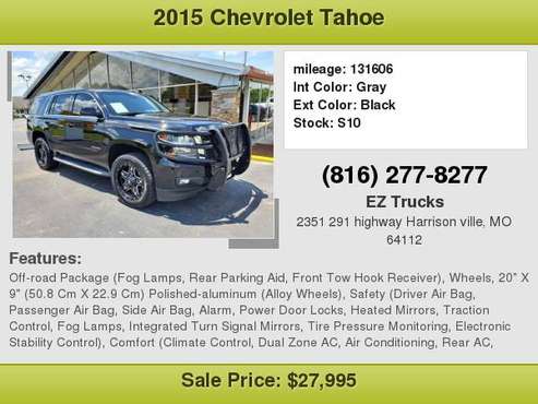 2015 CHEVROLET TAHOE 4WD 4DR LT Awesome Rates for sale in Harrisonville, MO