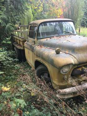1955 2nd Series Chevrolet 4100 flat bed truck for sale in Hansville, WA
