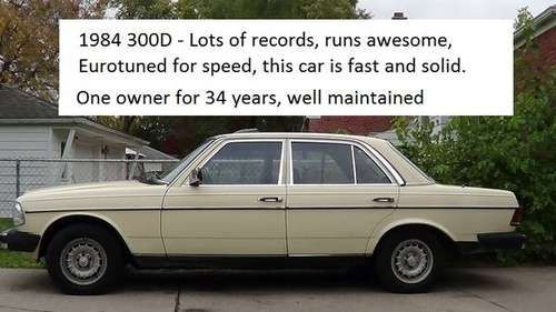 1984 300D Eurotuned, well maintained and fast - cars & trucks - by... for sale in Livonia, MI