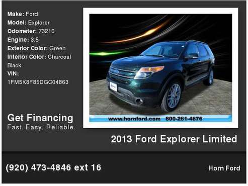 2013 Ford Explorer Limited - cars & trucks - by dealer - vehicle... for sale in Brillion, WI