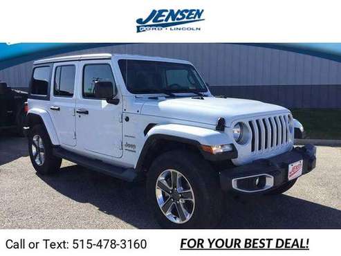 2020 Jeep Wrangler Unlimited Sahara suv White - - by for sale in Marshalltown , IA