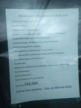 2018 Laramie Crew Cab - cars & trucks - by owner - vehicle... for sale in Alpena, MI