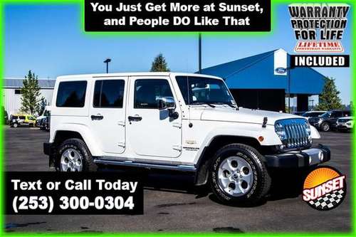 2014 Jeep Wrangler 4x4 4WD Unlimited Sahara SUV - - by for sale in Sumner, WA