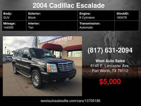 2004 Cadillac Escalade 4dr AWD Leather/sunroof/dvd 5000 Cash... Cash... for sale in Fort Worth, TX