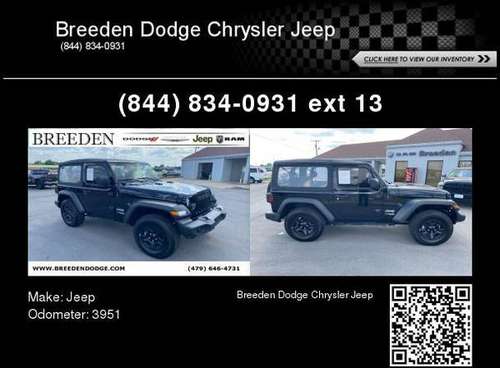 2020 Jeep Wrangler Sport - cars & trucks - by dealer - vehicle... for sale in fort smith, AR