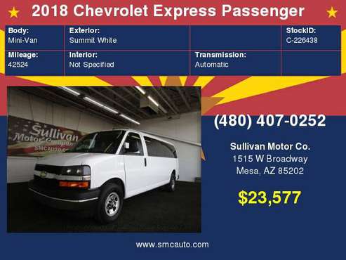 2018 Chevrolet Express Passenger RWD 3500 155 LT for sale in Mesa, AZ
