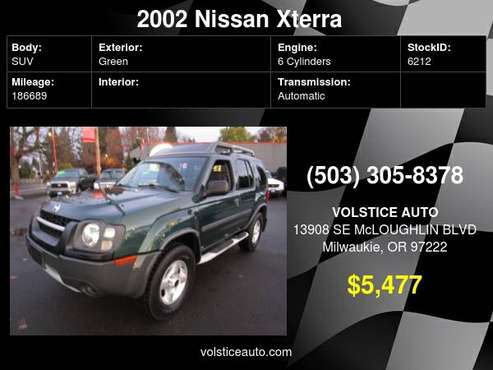 2002 Nissan Xterra 4dr XE 4x4 V6 Auto GREEN RUNS AWESOME MUST SEE for sale in Milwaukie, OR