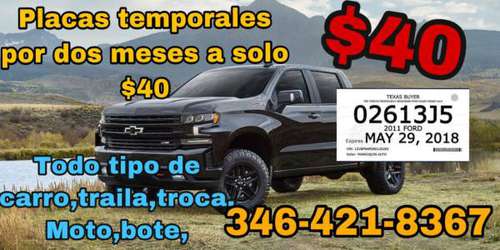 placas temporales dos meses for sale in Houston, TX