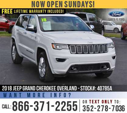 2018 JEEP GRAND CHEROKEE OVERLAND 4X4 *** Sunroof, Camera *** - cars... for sale in Alachua, FL