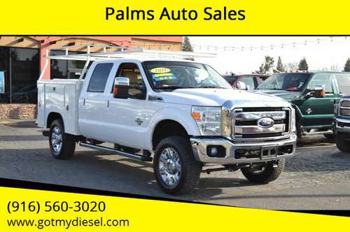 2011 Ford F-250 4x4 Lariat Diesel Crew Cab Utility Truck LOADED for sale in Citrus Heights, CA