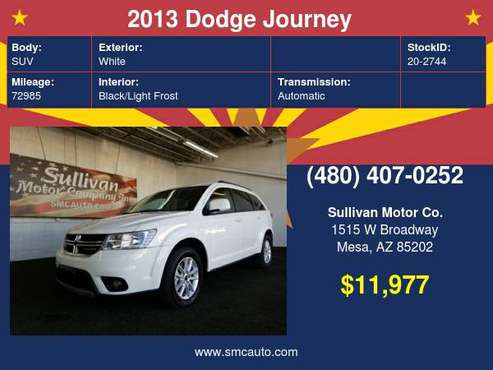 2013 Dodge Journey SXT - cars & trucks - by dealer - vehicle... for sale in Mesa, AZ
