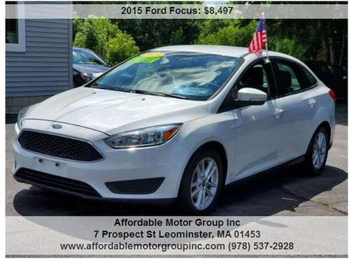 2015 Ford Focus SE Sedan 91K miles 2.0L 4 Cyl Eng Back Up Camera Air C for sale in leominster, MA