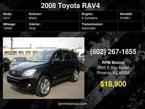 2008 Toyota RAV4 Sport 2WD - cars & trucks - by dealer - vehicle... for sale in Phoenix, AZ