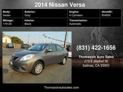 2014 Nissan Versa 4dr Sdn CVT 1.6 S Plus - cars & trucks - by dealer... for sale in Salinas, CA
