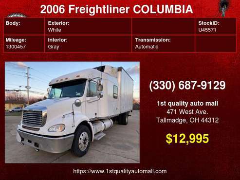 2006 FREIGHTLINER COLUMBIA DIESEL 450HP EXPEDITE REEFER TRUCK w/... for sale in Tallmadge, OH