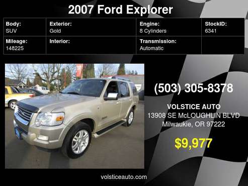 2007 Ford Explorer 4WD 4dr V8 Limited BEST COLOR LOOKS NEW ! for sale in Milwaukie, OR