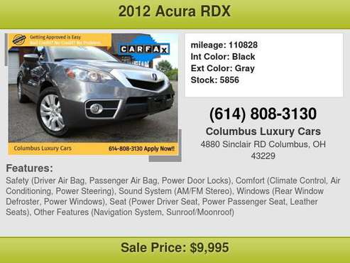 2012 Acura RDX AWD 4dr Tech Pkg $999 DownPayment with credit... for sale in Columbus, OH