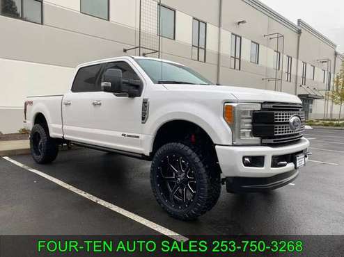 2017 FORD F350 PLATINUM SUPER DUTY 4X4 4WD * DIESEL * LEVELED * WOW... for sale in Bonney Lake, WA