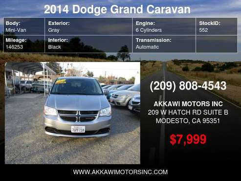 2014 Dodge Grand Caravan 4dr Wgn SXT - cars & trucks - by dealer -... for sale in Modesto, NV