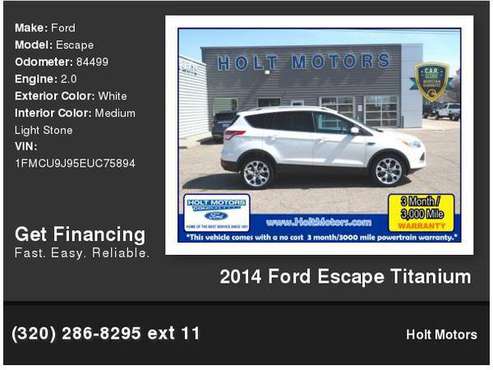 2014 Ford Escape Titanium - - by dealer - vehicle for sale in Cokato, MN