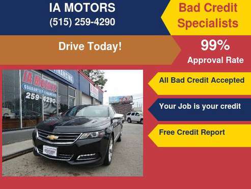 2014 CHEVROLET IMPALA LTZ 2 *FR $499 DOWN GUARANTEED FINANCE... for sale in Des Moines, IA