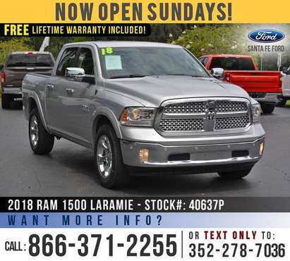 ‘18 Ram 1500 Laramie 4WD *** Leather Seats, Bluetooth, SiriusXM ***... for sale in Alachua, FL