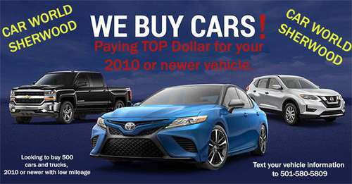WE BUY CARS HABLAMOS ESPANOL Down payments starting at $399!... for sale in Sherwood, AR