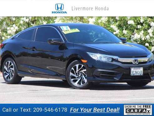 2017 Honda Civic LX-P coupe Crystal Black Pearl for sale in Livermore, CA