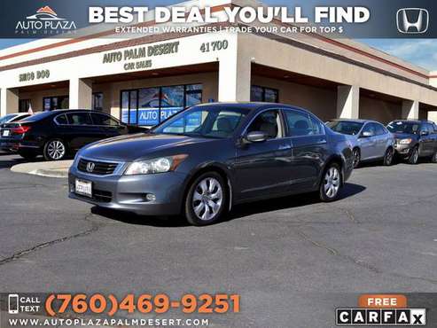 🚗 2008 Honda *Accord* Accord EX-L V6, 1 OWNER, CLEAN CARFAX for sale in Palm Desert , CA