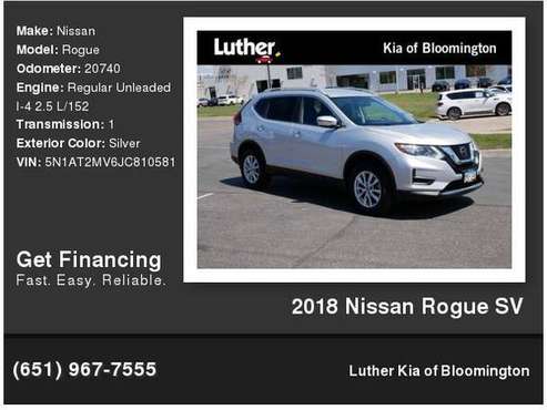 2018 Nissan Rogue SV - - by dealer - vehicle for sale in Bloomington, MN
