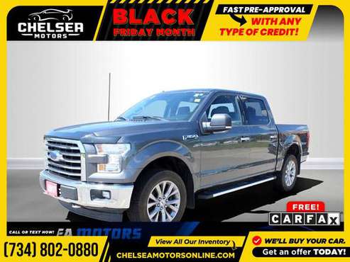 $504/mo - 2017 Ford F-150 XLT 4WD!Crew Cab - Easy Financing! - cars... for sale in Chelsea, MI